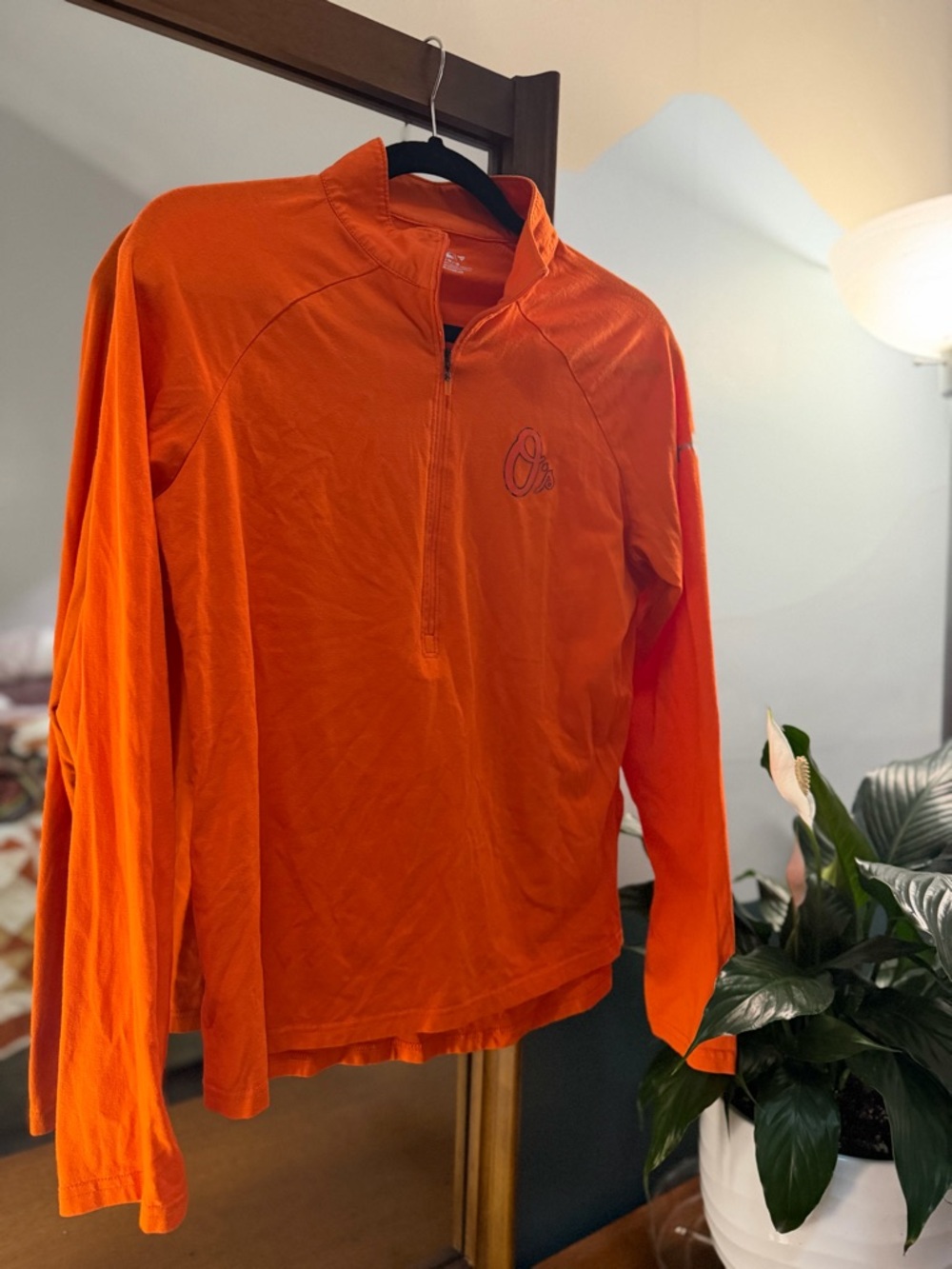 Under Armour Orange HeatGear Pullover with MLB Orioles Logo